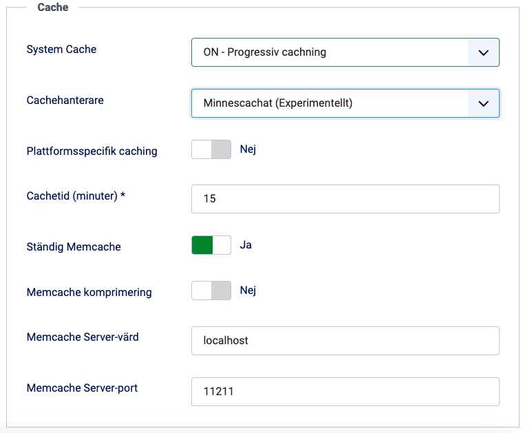 Joomla cache 