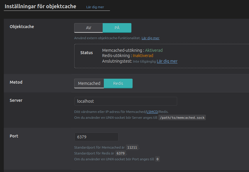 Litespeed Cache med Redis